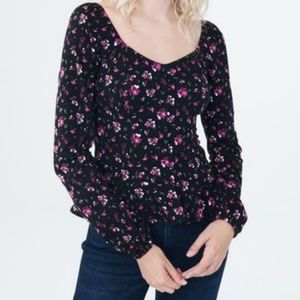 NWT Aeropostale long sleeve floral peplum top